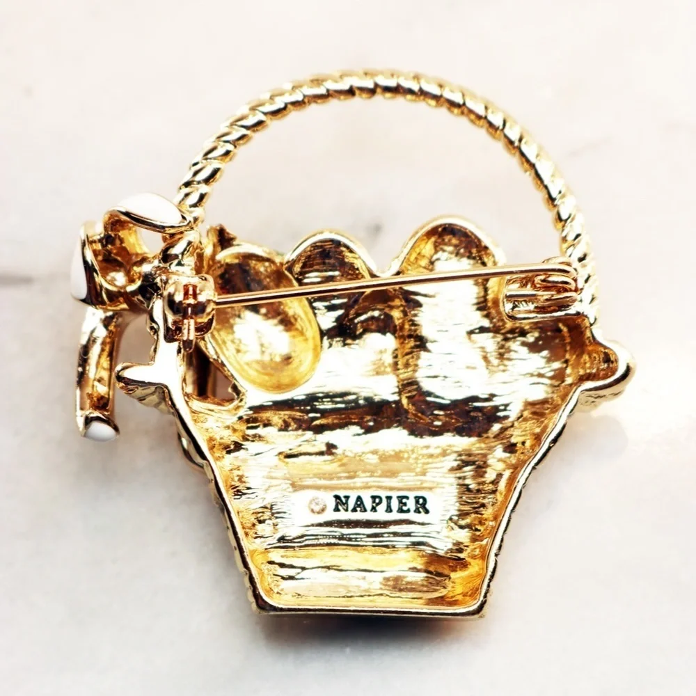 Napier Easter Eggs in Basket Brooch